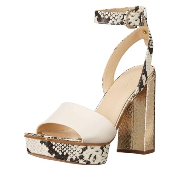 GUESS Los Angeles RIPPA Women's Platform Ankle Strap Block Heel Sandals Size 10 - Picture 1 of 8